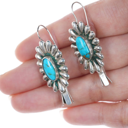 2pr Vintage Native American silver and turquoise earrings