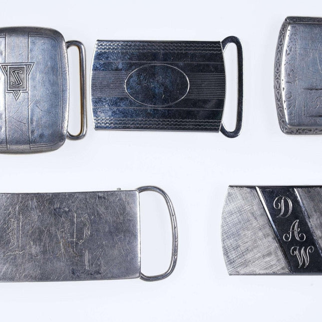Kollektion von antiken bis Vintage-Gürtelschnallen aus Sterlingsilber