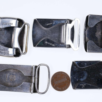 Collection Antique to Vintage sterling belt buckles