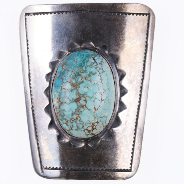 40's-50's Navajo silver and turquoise bolo slide