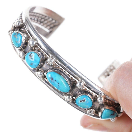 6.5" Vintage Navajo Sterling/turquoise cuff bracelet