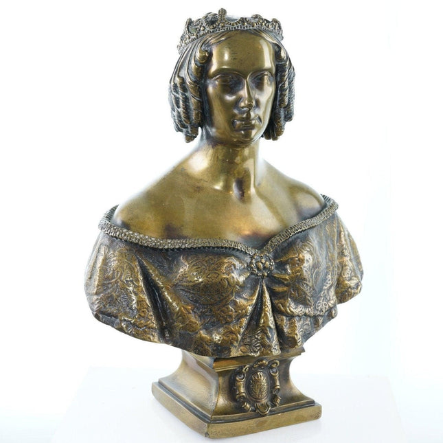 Antique Bronze Bust of Noble Woman