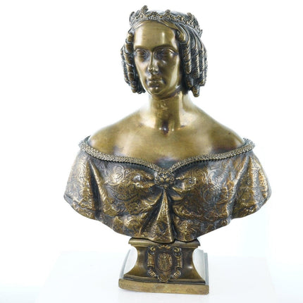 Antique Bronze Bust of Noble Woman