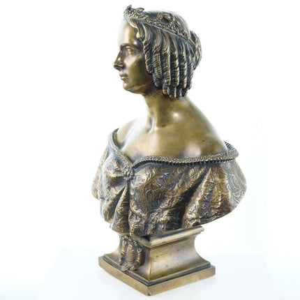 Antique Bronze Bust of Noble Woman