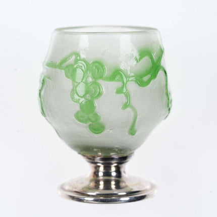 c1910 French Cameo Glass Sterling base Shot glass Cordial