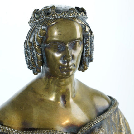 Antique Bronze Bust of Noble Woman