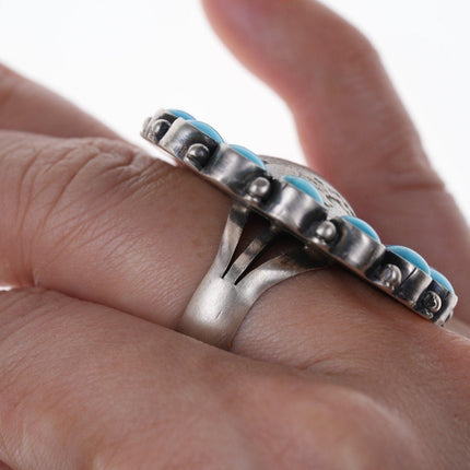 Betty Tom Navajo Sterling/turquoise buffalo nickel ring