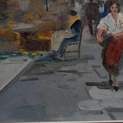 Giuseppe Rispoli (1882-1960)  Pair of Neapolitan Street Scenes Oil on panel