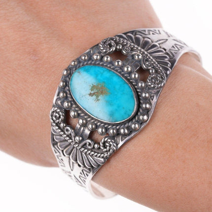 6 5/8" c1950's Maisels Navajo sterling and turquoise bracelet