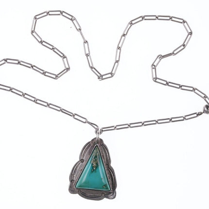 30's-40's Navajo silver and turquoise pendant/necklace