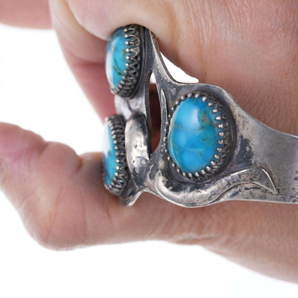 Gorgeous Vintage silver bracelet with turquoise