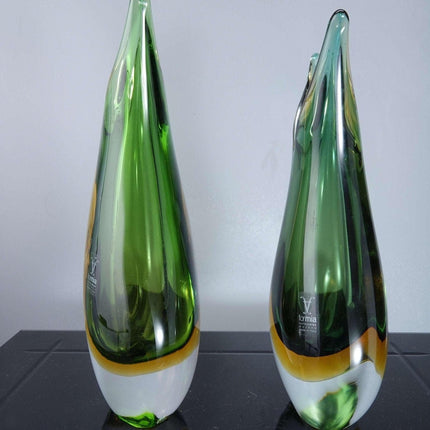 Formia Sommerso Murano Vases Pair