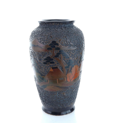 Meiji Period Totai Shippo Japanese Cloisonne Over Porcelain Vase