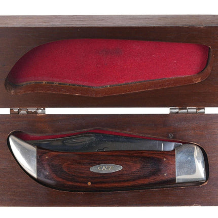 Large 1970's Case Buffalo knife in wood presentation box