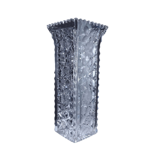 c1910 American Brilliant Period Cut Glass Vase with Alternating Intaglio Panels