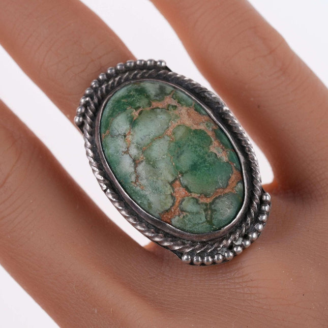 sz7.5 Large c1940's  Navajo Sterling and turquoise ring