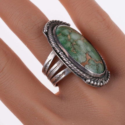 sz7.5 Large c1940's  Navajo Sterling and turquoise ring