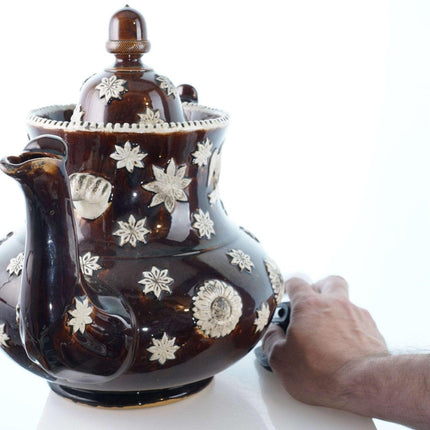 Huge 19th century treacle glazed teapot with eagle