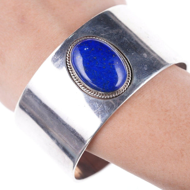 8" Les Baker (1935-2014) Southwestern sterling and lapis bangle