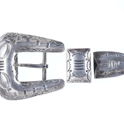 c1950's Navajo Stamped sterling belt buckle and keeper
