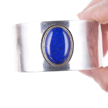 8" Les Baker (1935-2014) Southwestern sterling and lapis bangle