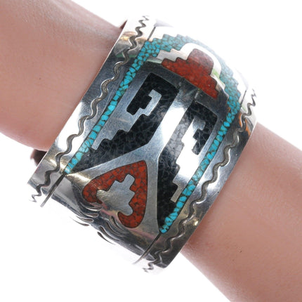 6 5/8" Vintage Southwestern Chip inlay cuff bracelet