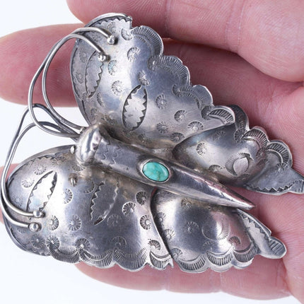 Huge Vintage United Indian Traders association Navajo Sterling/turquoise butterf