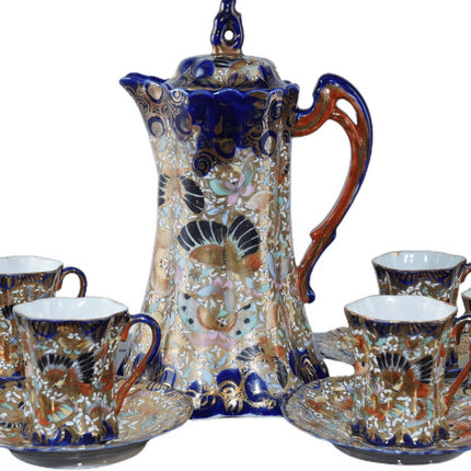 c1890 Nippon Cobalt Schmetterlings-Schokoladenset