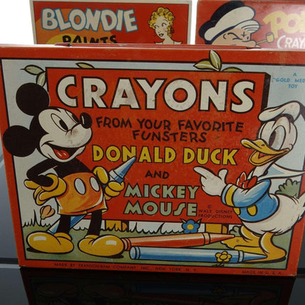 c1940 Disney Warner Brothers Lot Mickey Mouse, Blondie, Popeye, Three little pig