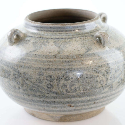 Large 15th/16th Century Thai Sawankhalok Kiln Blue Underglaze decorated jar