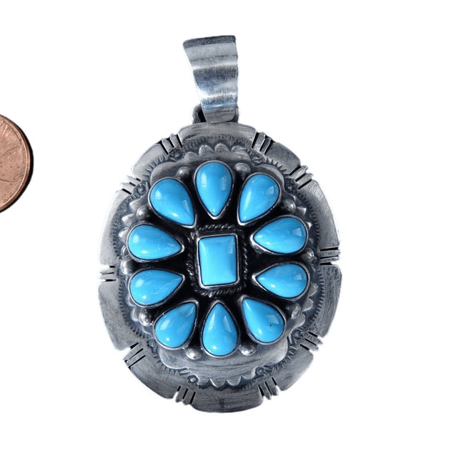 Bobby Johnson Navajo Sterling La Bella Addormentata Turchese Ciondolo a grappolo