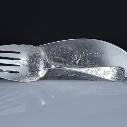 Um 1880 amerikanisches Fisch-Servierset aus Sterlingsilber von R Harris &amp; Co Washington DC