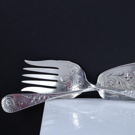 c1880 American Sterling Silver Fish Serving set by R Harris & Co Washington DC