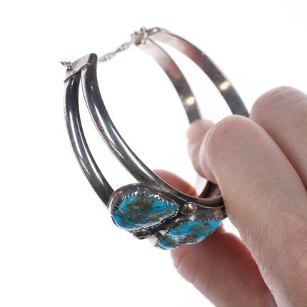 7 3/8" Vintage Navajo silver and turquoise cuff bracelet