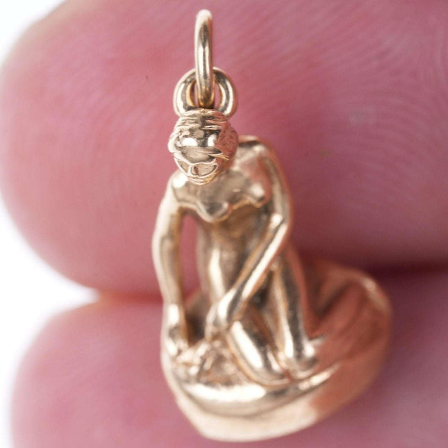 Vintage dänischer 14k Gold Kleine Meerjungfrau Charm