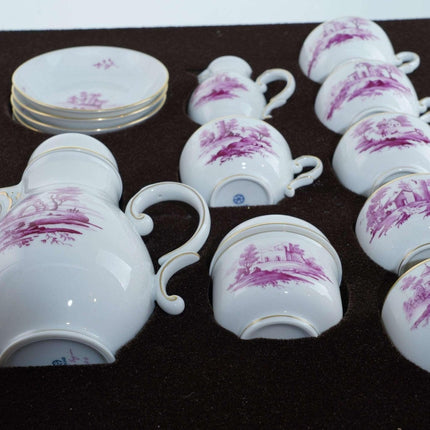 Hand Painted Hochst Porcelain Coffee Set in box