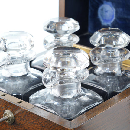 c1870 Crystal Decanter set in Oak box