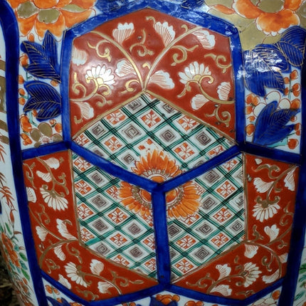 c1870 19" Imari-Tempel-Bodenvase 10" breit Meiji-Zeit japanische Palastvase aus Porzellan