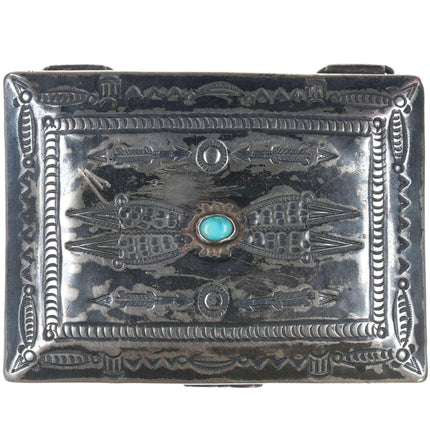 Morris Robinson (1900-1987) Hopi Silver box with turquoise