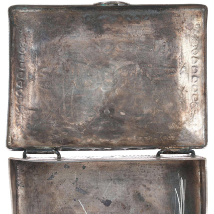 Morris Robinson (1900-1987) Hopi Silver box with turquoise