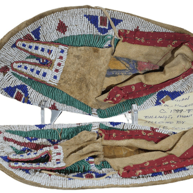 c1890 Crow Native American Beaded Moccasins