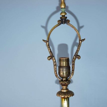 c1930 Steuben Gold Aurene Electric Lampe mit verzierten Messingbeschlägen