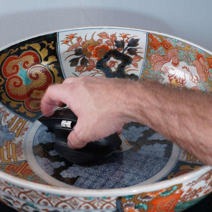 Huge 14.75" Antique Japanese Meiji Period Imari centerpiece bowl