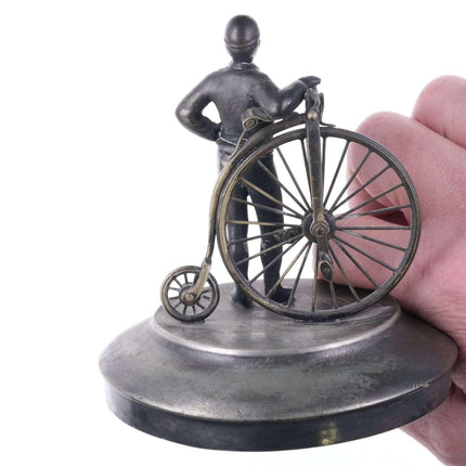 Penny-Farthing-Fahrrad-Humidor oder Keksglas-Deckel aus der Zeit um 1880
