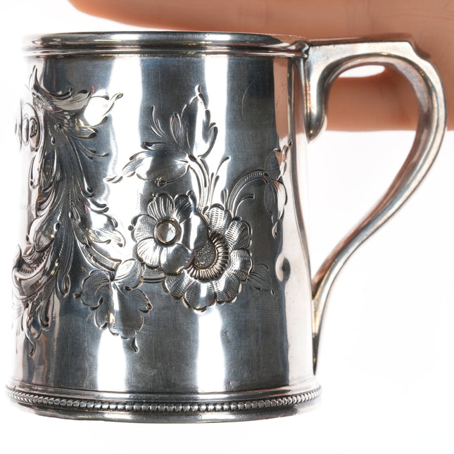 1856 Grosjean & Woodward for Tiffany Antique American silver mug