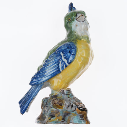 18th century Delt/French Faience Figure of Cockatoo