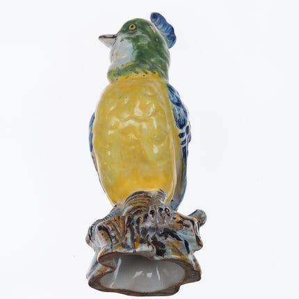 18th century Delt/French Faience Figure of Cockatoo