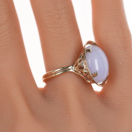 sz7.25 14k Ming's of Hawaii Lavender Jadeite ring