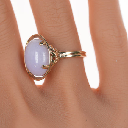 sz7.25 14k Ming's of Hawaii Lavender Jadeite ring