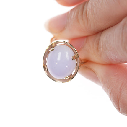 sz7.25 14k Ming's of Hawaii Lavender Jadeite ring